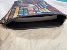 Load image into Gallery viewer, Classic Novels on a Shelf Cotton Padded Book Sleeve | BookGoodies | Book Pocket | Protective Book Bag | Book Pouch | Bookish Nerd Gift
