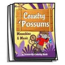 Load image into Gallery viewer, Country Possums Moonshine and Music Coloring Pages
