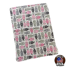 Load image into Gallery viewer, Pink and Gray Owls Padded Book Sleeve | BookGoodies | Book Pocket | Protective Book Bag | Book Pouch | Bookish Nerd Gift
