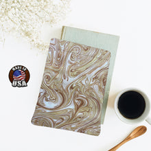 Load image into Gallery viewer, Sand Brown Tan Swirl Padded Book Sleeve | BookGoodies | Book Pocket | Protective Book Bag | Book Pouch | Bookish Nerd  Gift
