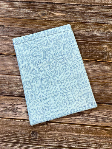 Book Stacks on Bookshelves Blue Padded Book Sleeve | Book Pocket | Protective Book Bag | Book Pouch | Bookish Nerd Gift Kindle Accessory