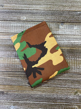 Load image into Gallery viewer, Camo Green Brown Tan Padded Book Sleeve | BookGoodies | Book Pocket | Protective Book Bag | Book Pouch | Bookish Nerd Gift
