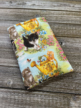 Load image into Gallery viewer, Kittens and Flowers Padded Book Sleeve | BookGoodies | Book Pocket | Protective Book Bag | Book Pouch | Bookish Nerd Gift
