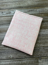 Load image into Gallery viewer, Pink Book Stacks on Bookshelves Padded Book Sleeve | Book Pocket | Protective Book Bag | Book Pouch | Bookish Nerd Gift Kindle Accessory
