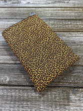 Load image into Gallery viewer, Cheetah Print Padded Book Sleeve | BookGoodies | Book Pocket | Protective Book Bag | Book Pouch | Bookish Nerd Gift
