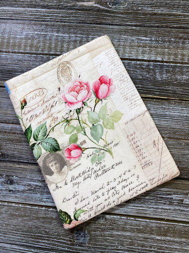 Rosalinda with Roses Bookish Nerd Gift Fleece Padded Book Sleeve | Kindle Accessory | Book Pocket | Protective Book Bag | Book Pouch
