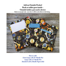 Load image into Gallery viewer, Antique Correspondence and Postage Fleece Padded Book Sleeve Bookish Nerd Gift  | Book Pocket | Book Bag | Book Pouch Kindle Accessory
