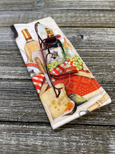 Load image into Gallery viewer, Eyeglass Case - Wine and Cheese Design - Great for Reading Glasses, Regular Glasses and Sunglasses
